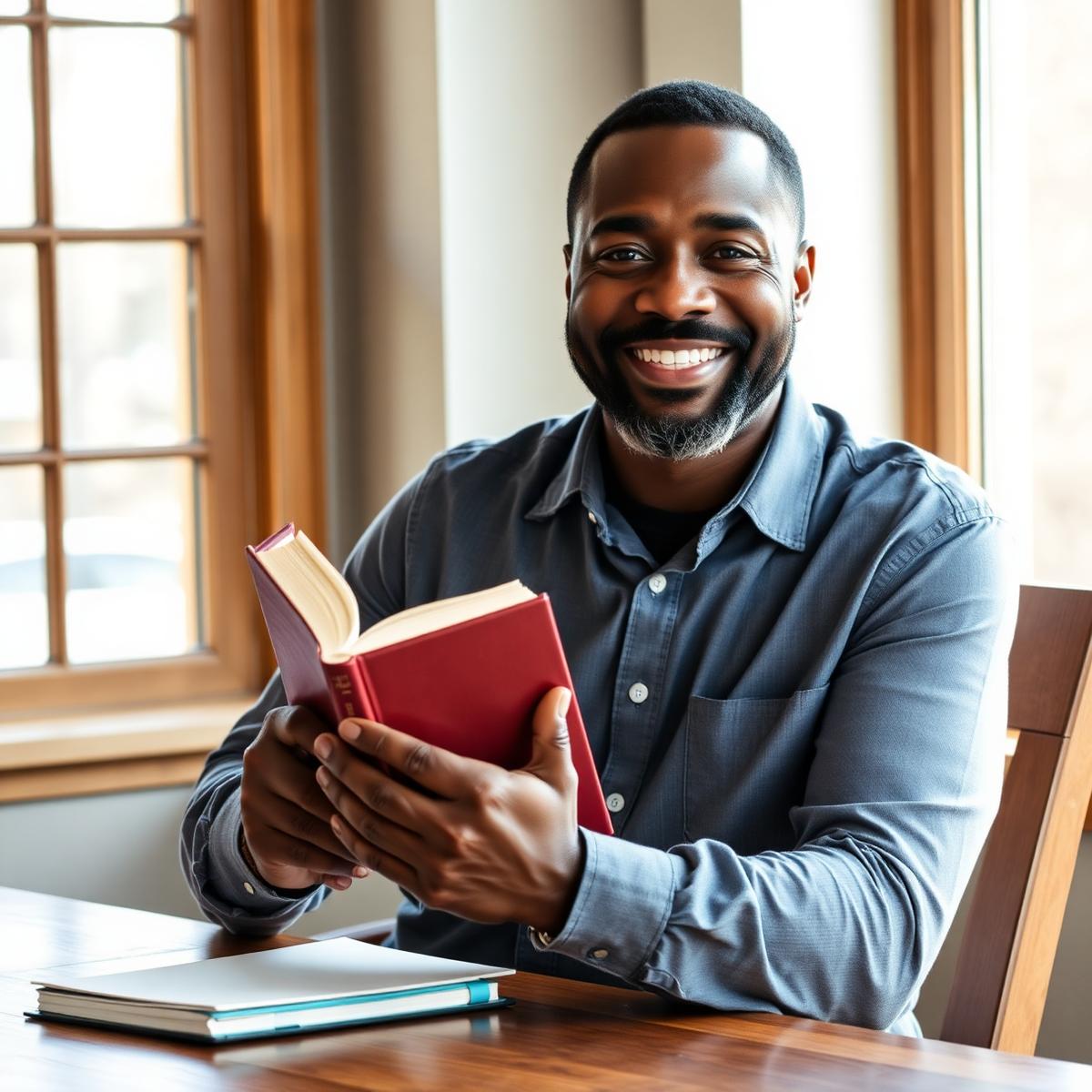 Author with their book