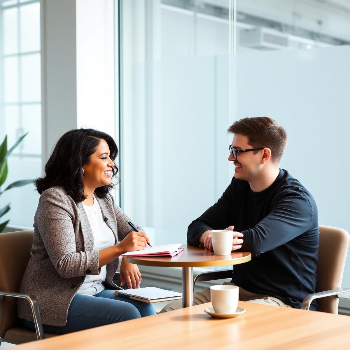Career strategist meeting with client