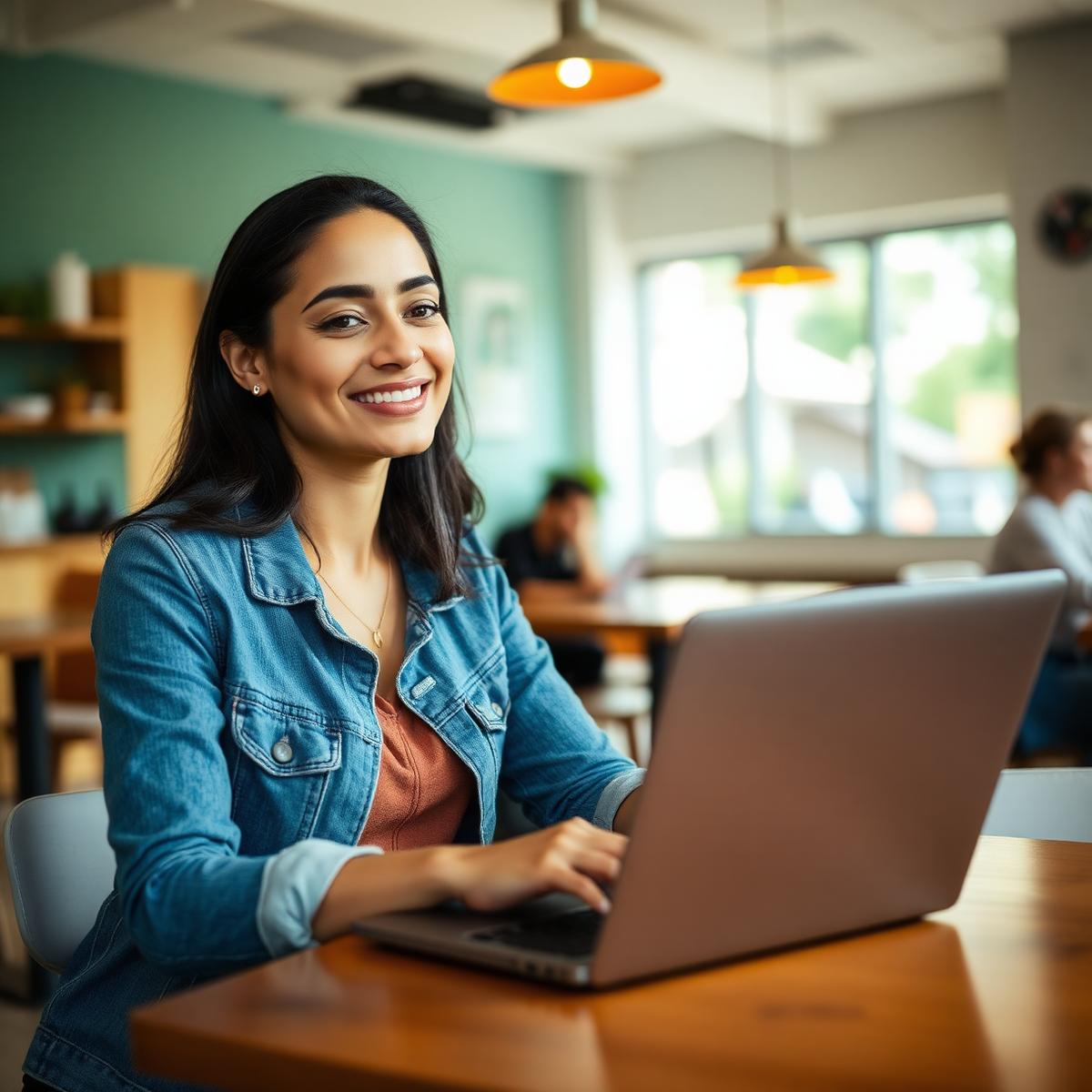 Job seeker working on laptop